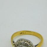 Victorian 18ct Yellow Gold, Opal & Diamond Floral Cluster Ring Antique c1890