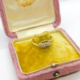 Victorian 18ct Yellow Gold & 0.2ct Diamond Crossover Ring Antique c1890