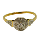 Victorian 18ct Yellow Gold Old-Cut Diamond Daisy Cluster Ring Antique c1880