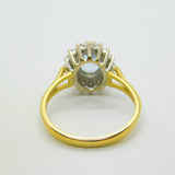 18ct Yellow Gold, 1ct Aquamarine & Diamond Engagement Ring Vintage c2000