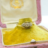 Victorian 18ct Yellow Gold & 0.2ct Diamond Crossover Ring Antique c1890