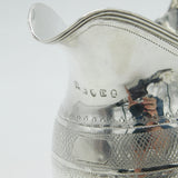 George III Sterling Silver Bright Cut Cream Jug Antique 1799 London S. Hougham