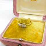 Victorian 18ct Yellow Gold & 0.2ct Diamond Crossover Ring Antique c1890
