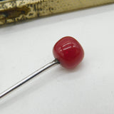 Boxed Sterling Silver Bakelite Cherry Terminal Cocktail Sticks Antique c1920