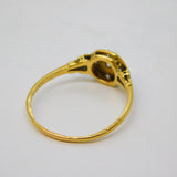 Victorian 18ct Yellow Gold Old-Cut Diamond Daisy Cluster Ring Antique c1880