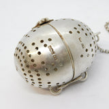 Edwardian Sterling Silver Novelty Egg Form Tea Infuser Antique 1902 Sheffield
