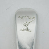 George IV Sterling Silver Crested Stilton Cheese Scoop Spoon Antique 1827 London