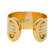 Cartier 18ct Tri-Colour Gold Double-C Band Ring Vintage c1990s