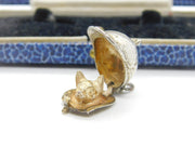 Sterling Silver Opening Fox Head in the Riding Hat Hunting Charm Vintage c1970