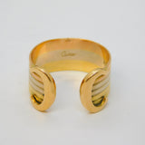 Cartier 18ct Tri-Colour Gold Double-C Band Ring Vintage c1990s