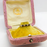 9ct Yellow Gold, Sapphire & Diamond Paste Half Eternity Ring Vintage c1970