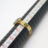 Victorian 9ct Gold, Woven Hair, Black Enamel & Pearl Mourning Ring Antique c1860