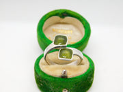 Aksel Holmsen Norway Sterling Silver Green Enamel Crossover Ring Vintage c1960