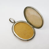 Victorian Large Sterling Silver Monogram Sweetheart Locket Antique c1880s