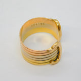 Cartier 18ct Tri-Colour Gold Double-C Band Ring Vintage c1990s