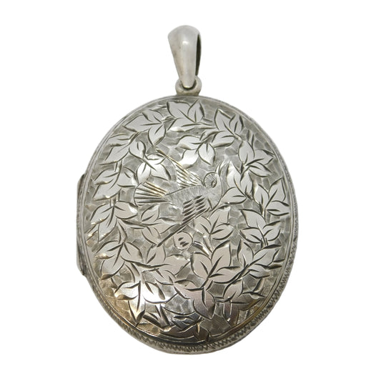 Victorian Aesthetic Movement Sterling Silver Sweetheart Locket Antique 1882 Birmingham