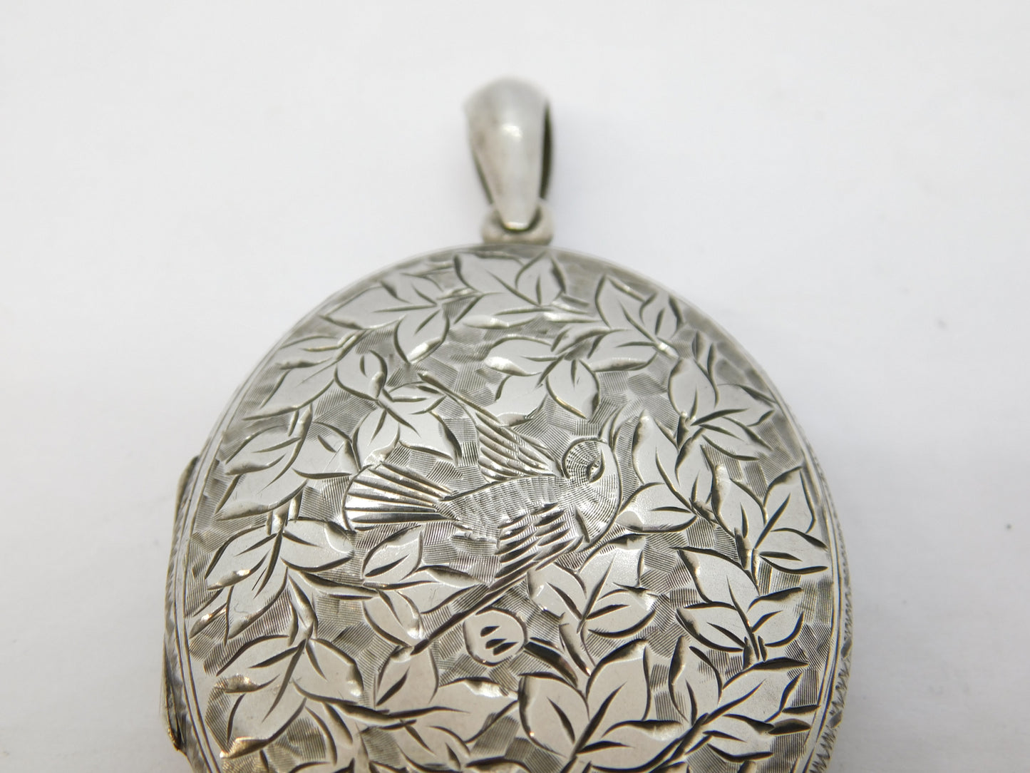 Victorian Aesthetic Movement Sterling Silver Sweetheart Locket Antique 1882 Birmingham