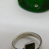 Aksel Holmsen Norway Sterling Silver Green Enamel Crossover Ring Vintage c1960