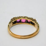 Victorian 18ct Gold Graduated Five-Stone Ruby Dress Ring Antique c1880