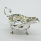 George III Sterling Silver Sauce Boat Pie Crust Edge Antique 1776 London