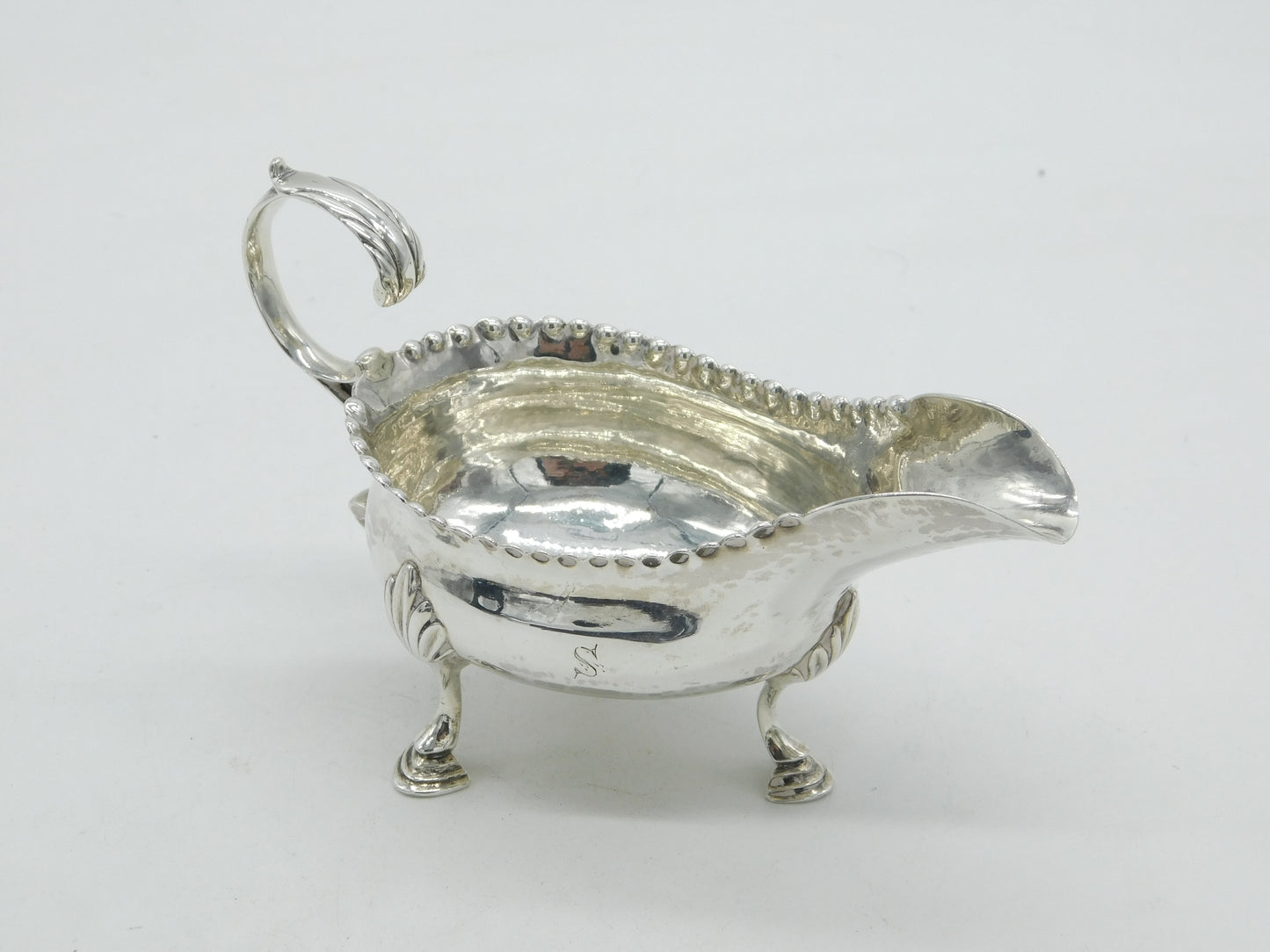 George III Sterling Silver Sauce Boat Pie Crust Edge Antique 1776 London