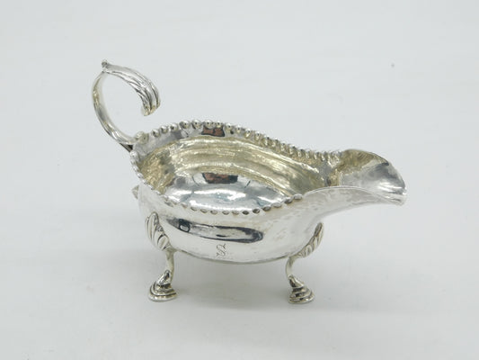 George III Sterling Silver Sauce Boat Pie Crust Edge Antique 1776 London