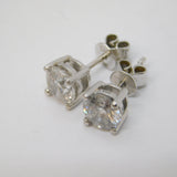 Pair of 18ct White Gold & 1.5ct Brilliant Cut Diamond Stud Earrings Vintage