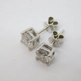 Pair of 18ct White Gold & 1.5ct Brilliant Cut Diamond Stud Earrings Vintage