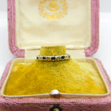 9ct Yellow Gold, Diamond & Sapphire Half Eternity Ring Vintage 1967 London