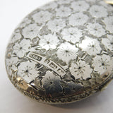 Victorian Aesthetic Movement Sterling Silver Sweetheart Locket Antique 1882 Birmingham