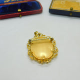 18ct Yellow Gold & Enamel Victorian Revival Portrait Miniature Pendant c1950