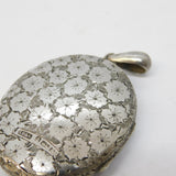 Victorian Aesthetic Movement Sterling Silver Sweetheart Locket Antique 1882 Birmingham