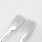 Pair of Georgian Sterling Silver Lion Crested Serving Spoons 1837 London Antique