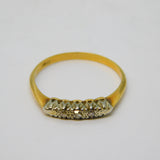 Victorian 18ct Yellow Gold & Three-Stone Diamond Dress Ring Antique c1880