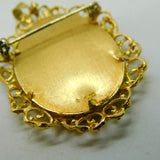 18ct Yellow Gold & Enamel Victorian Revival Portrait Miniature Pendant c1950