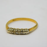 Victorian 18ct Yellow Gold & Three-Stone Diamond Dress Ring Antique c1880