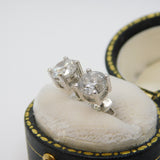 Pair of 18ct White Gold & 1.5ct Brilliant Cut Diamond Stud Earrings Vintage