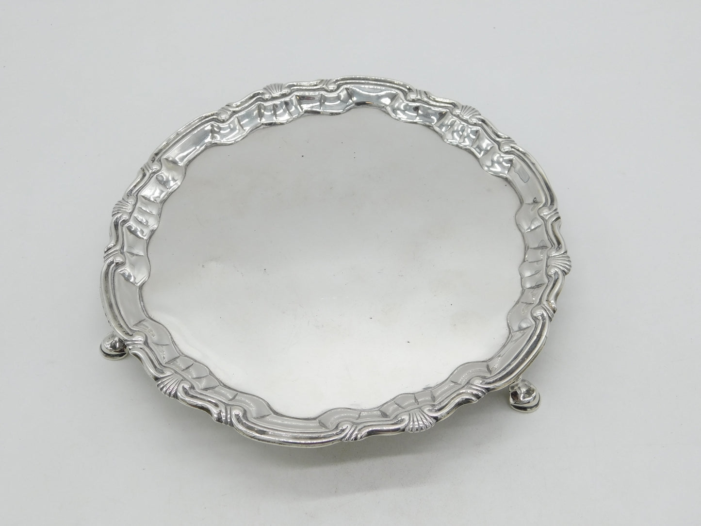George II Sterling Silver Salver Dish Antique 1755 London William Peaston