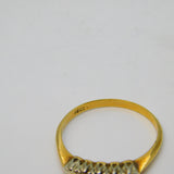 Victorian 18ct Yellow Gold & Three-Stone Diamond Dress Ring Antique c1880