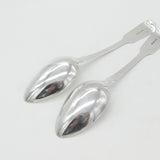 Pair of Georgian Sterling Silver Lion Crested Serving Spoons 1837 London Antique