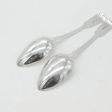Pair of Georgian Sterling Silver Lion Crested Serving Spoons 1837 London Antique