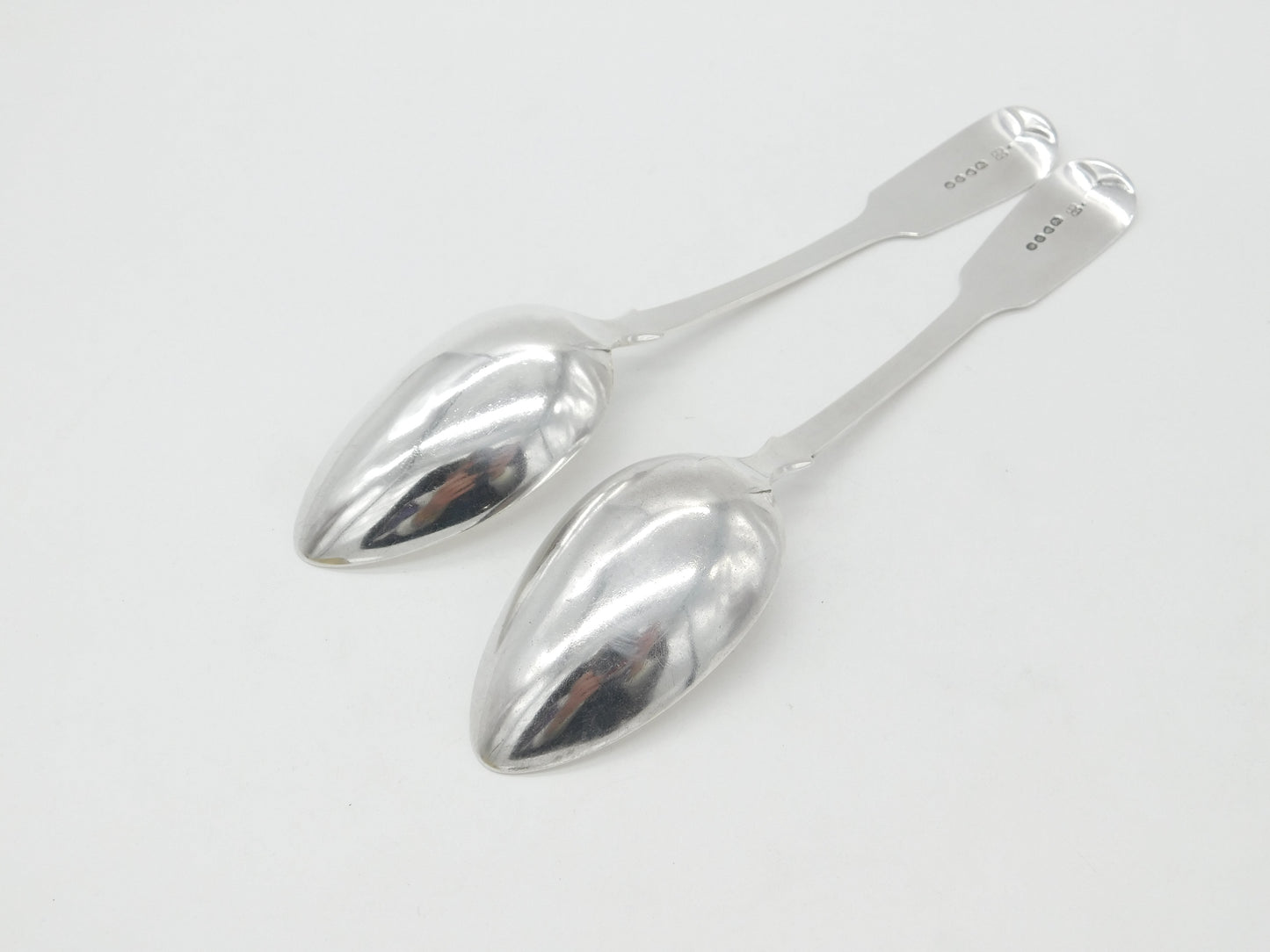 Pair of Georgian Sterling Silver Lion Crested Serving Spoons 1837 London Antique