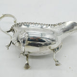 George III Sterling Silver Sauce Boat Pie Crust Edge Antique 1776 London