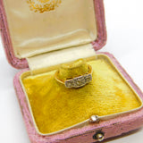 Victorian Style 18ct Yellow Gold 0.2ct Diamond Set Three Stone Ring 1985 Vintage