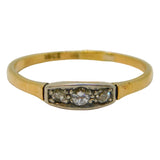 Victorian 18ct Yellow Gold Three-Stone Diamond Dress Ring Antique c1880