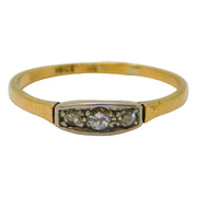 Victorian 18ct Yellow Gold Three-Stone Diamond Dress Ring Antique c1880