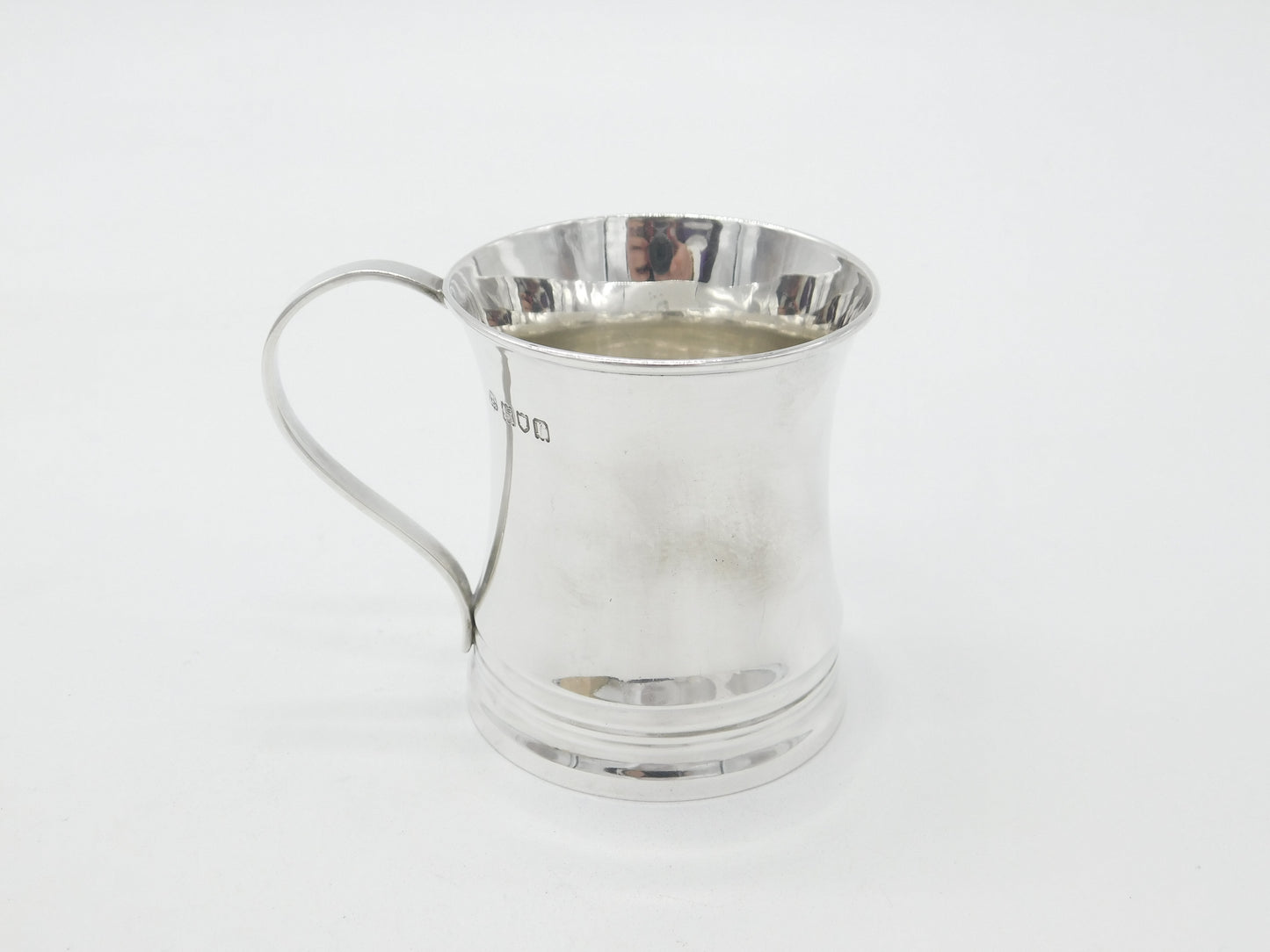 Sterling Silver Curved Form Christening Mug Tankard 1912 London Antique