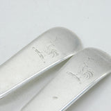 George III Aberdeen Sterling Silver Pair of Dessert Spoons Antique c1810 Scottish