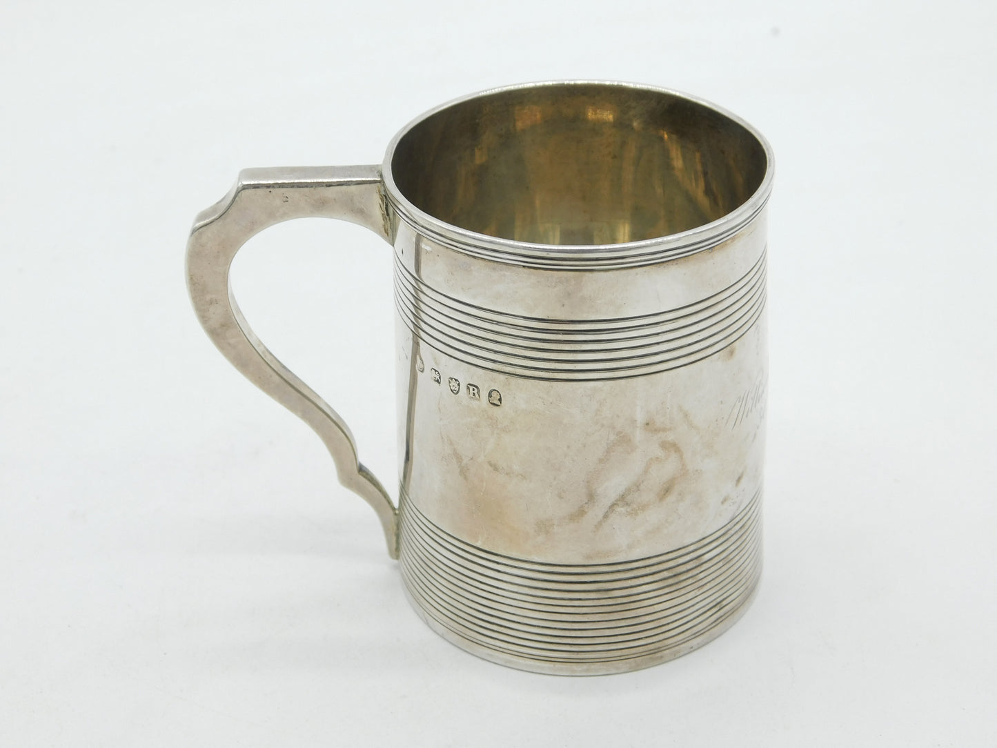 George III Sterling Silver Engraved Christening Mug Antique 1812 London