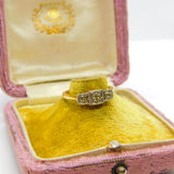 Victorian Style 18ct Yellow Gold 0.2ct Diamond Set Three Stone Ring 1985 Vintage